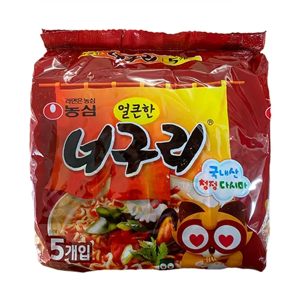 Nongshim Little Raccoon Spicy Seafood Ramen 120g X 5 Bags Per Pack 