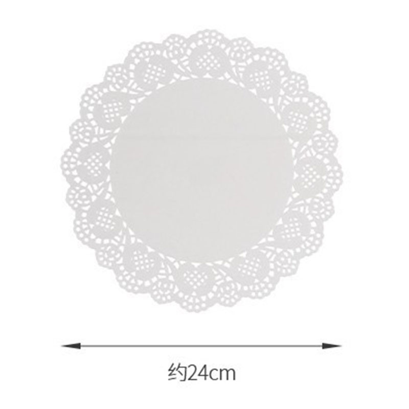 FaSoLa-Lace-Oil-Absorbing-Paper-for-Fried-Foods---White,-Round,-24cm-Diameter,-50-Pieces-1