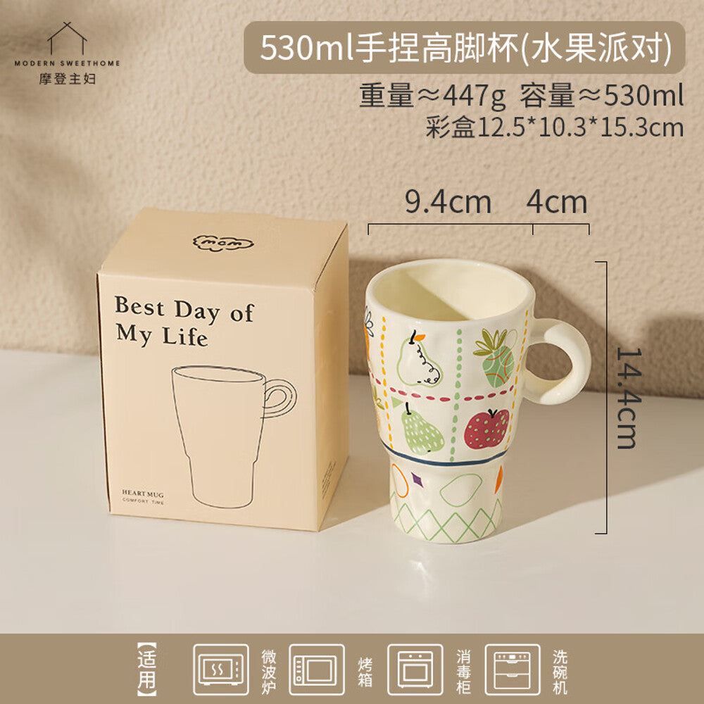 Modern-Housewife-Handcrafted-High-Foot-Cup---Fruit-Party-Design,-530ml-1