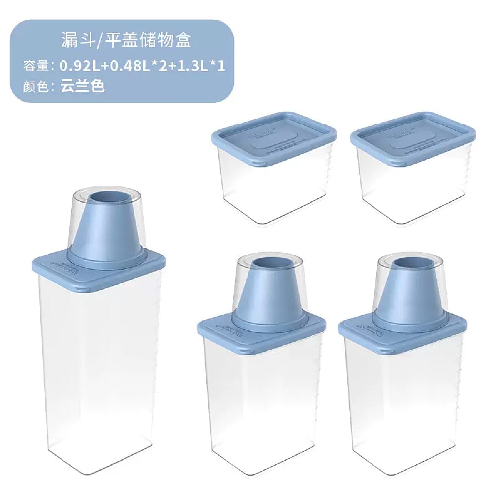 Robo-Storage-Box-Set-in-Cloud-Blue---5-Piece-Set-(480ml*2,-920ml*2,-1.3L*1)-1