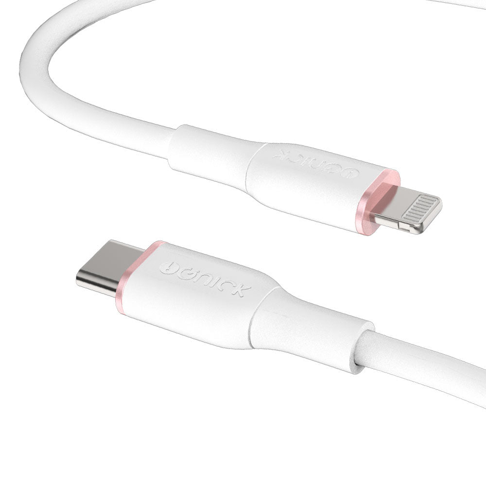 iQuick-Silicone-Charging-Data-Cable-Type-C-to-iP-3m-White-1