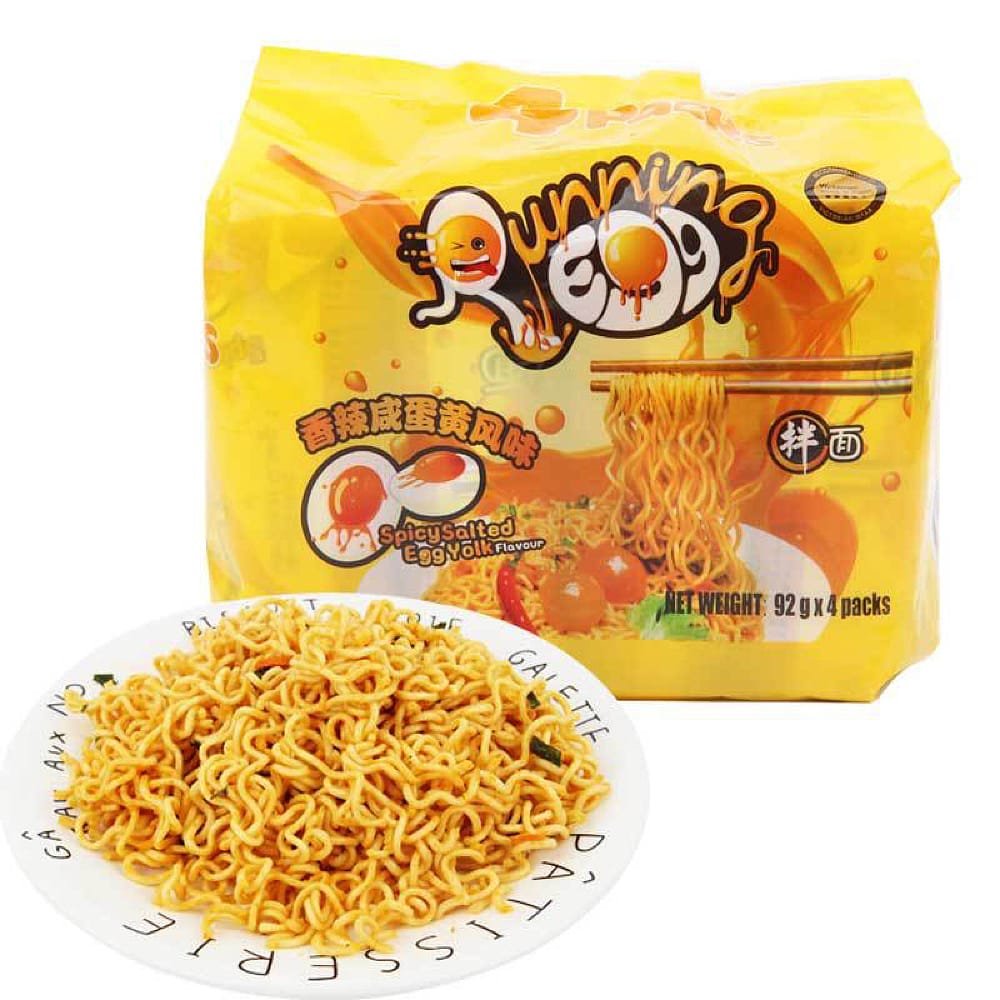 Running Egg Spicy Salted Egg Yolk Flavour Instant Noodles - 92g x 4 ...