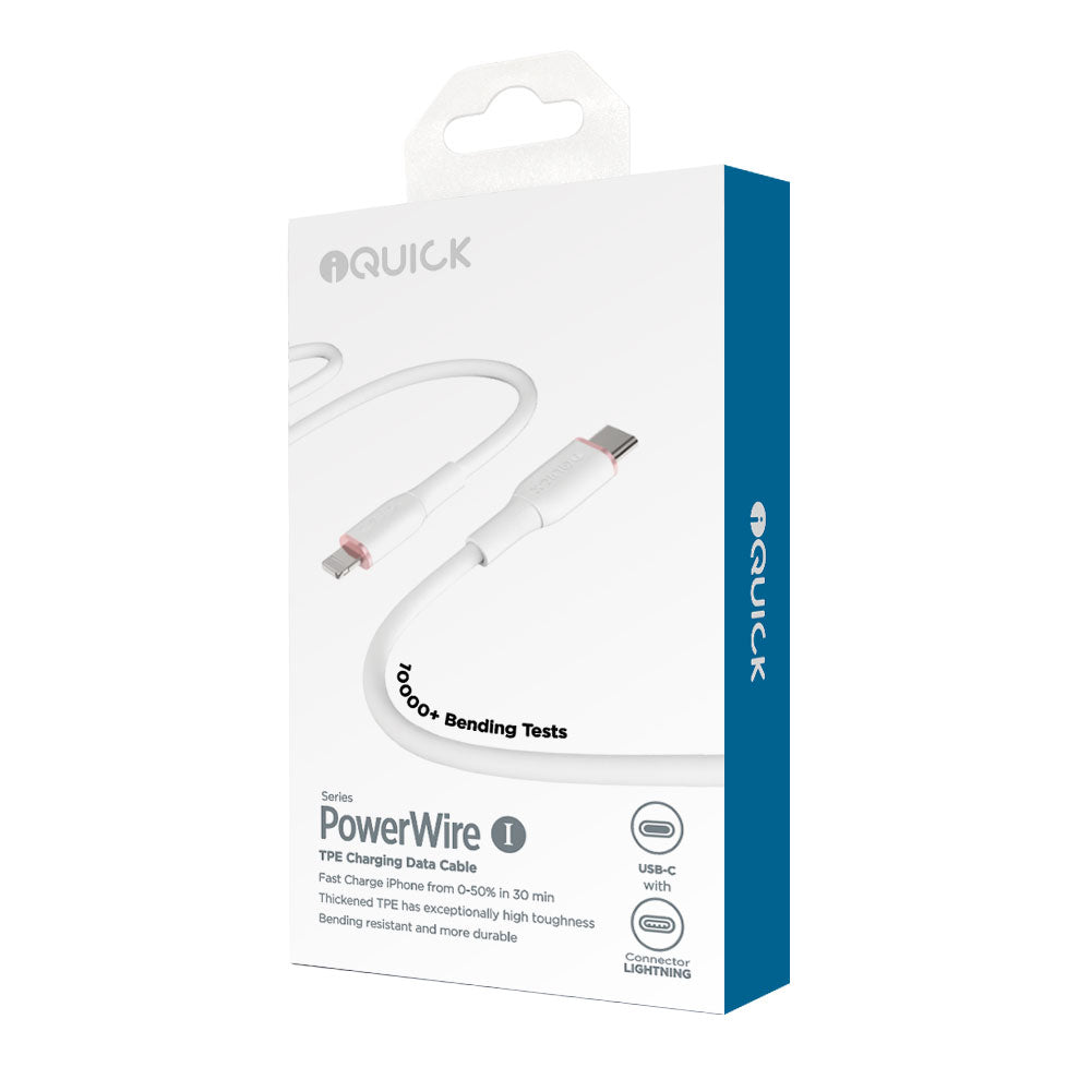 iQuick-Silicone-Charging-Data-Cable-Type-C-to-Lightning-1m-White-1