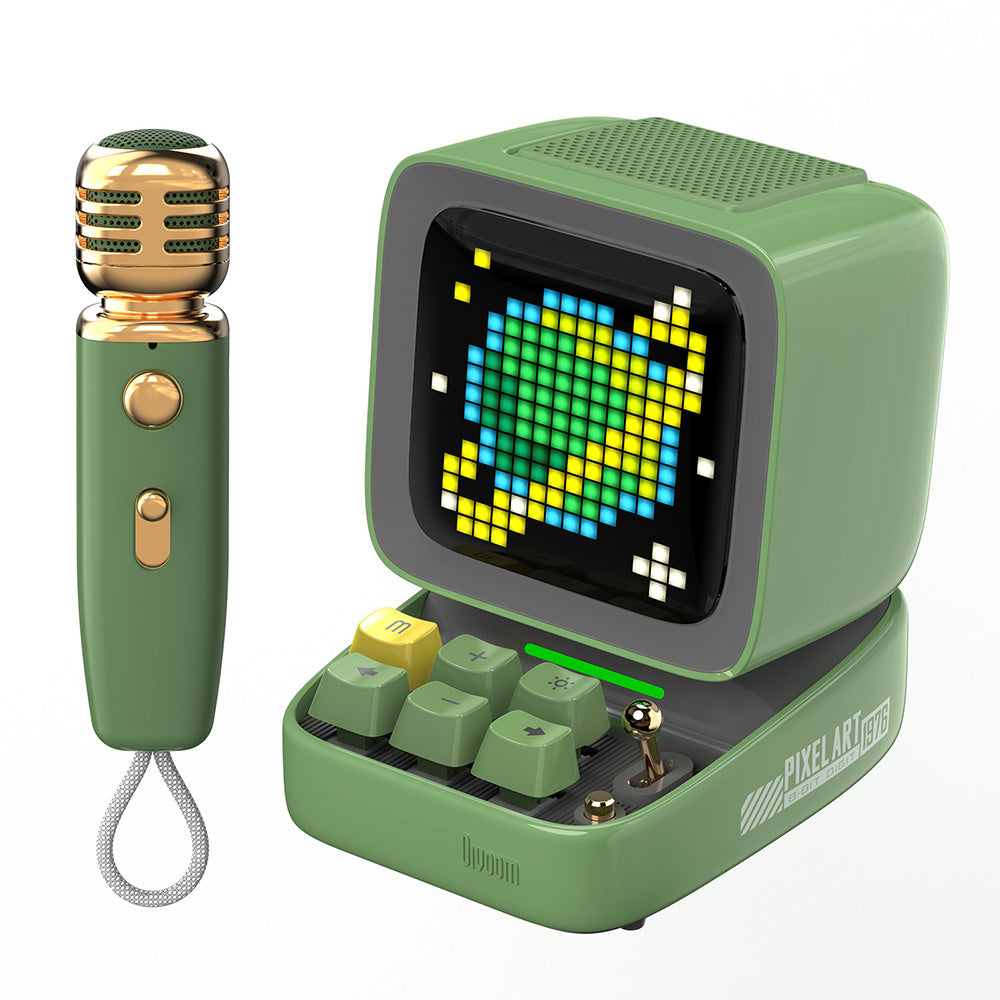 Divoom-Mini-Karaoke-Pixel-Art-Bluetooth-Speaker---Green-1