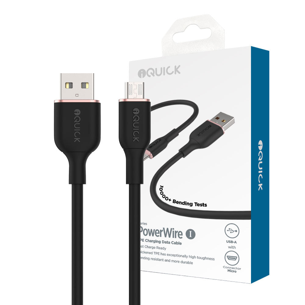 iQuick-Silicone-Charging-Data-Cable-USB-to-Micro-USB-1m-Black-1