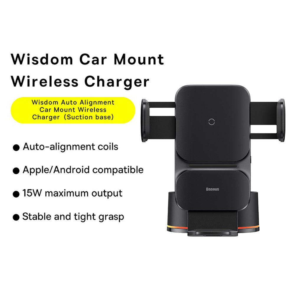 Baseus-Wisdom-Auto-Alignment-Car-Mount-Wireless-Charger---15W-Suction-Base,-Black-1