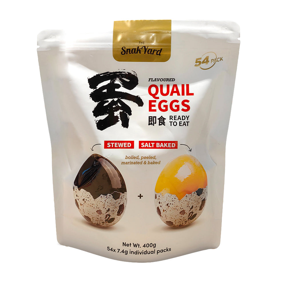 SnakYard-Ready-to-Eat-Quail-Eggs---Stewed-&-Salt-Baked,-54pcs,-400g-1