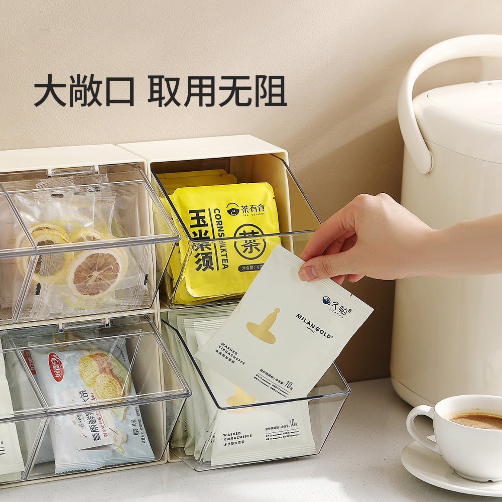 FaSoLa-Tea-Bag-Organizer-Box---Ivory,-2-Compartments-1