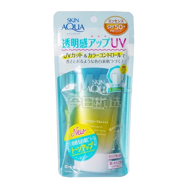 Rohto-Skin-Aqua-Tone-Up-UV-Essence-Mint-Green-SPF50+-PA++++---80g-1