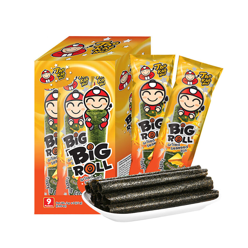 Tao Kae Noi Big Roll Grilled Seaweed Roll - Cheddar Cheese Flavor, 27g