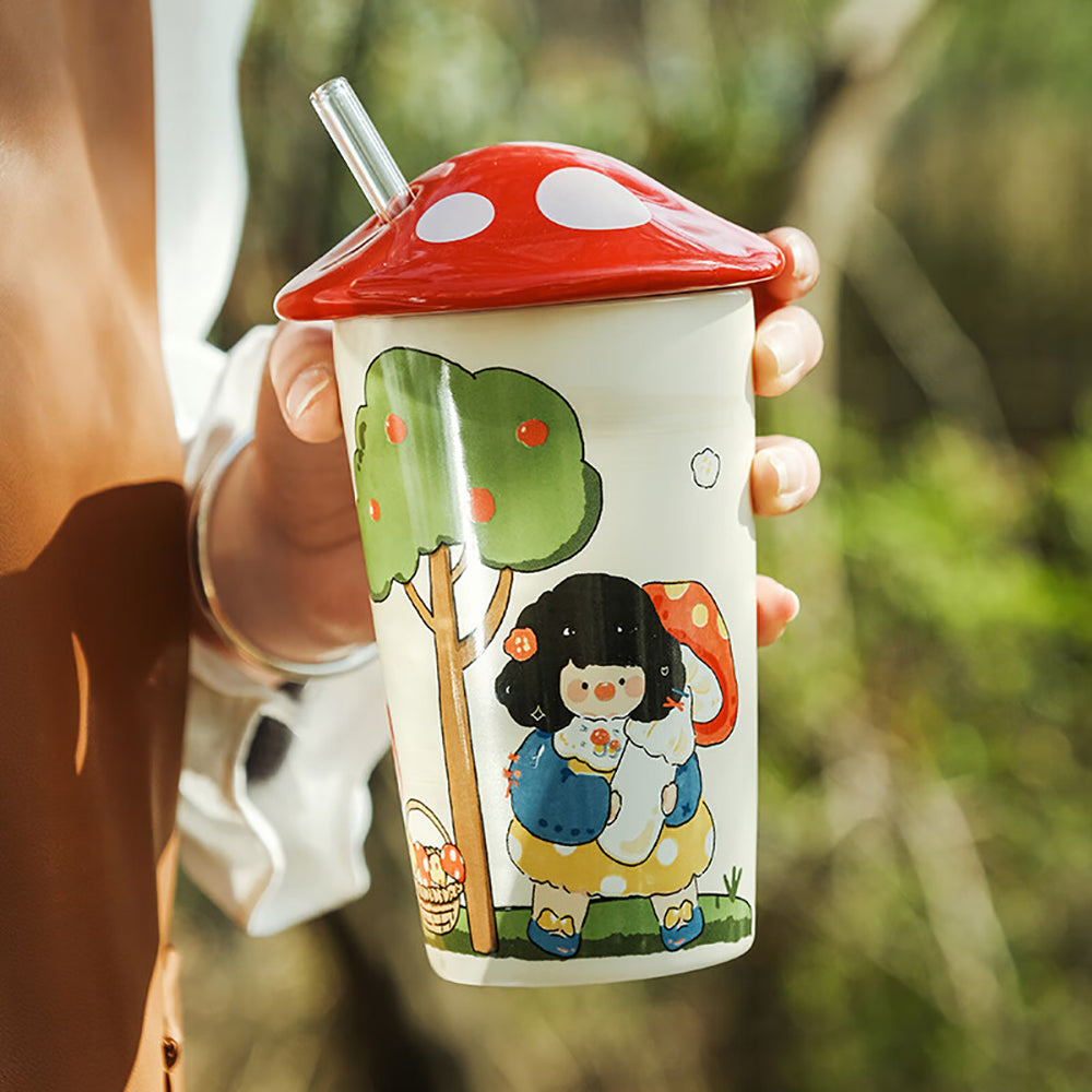 Modern-Housewife-Oil-Painting-Girl-Hugging-Mushroom-Cup---450ml-1