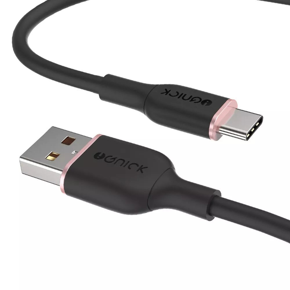 iQuick-Silicone-Charging-Cable-USB-to-Type-C-1m-Black-1