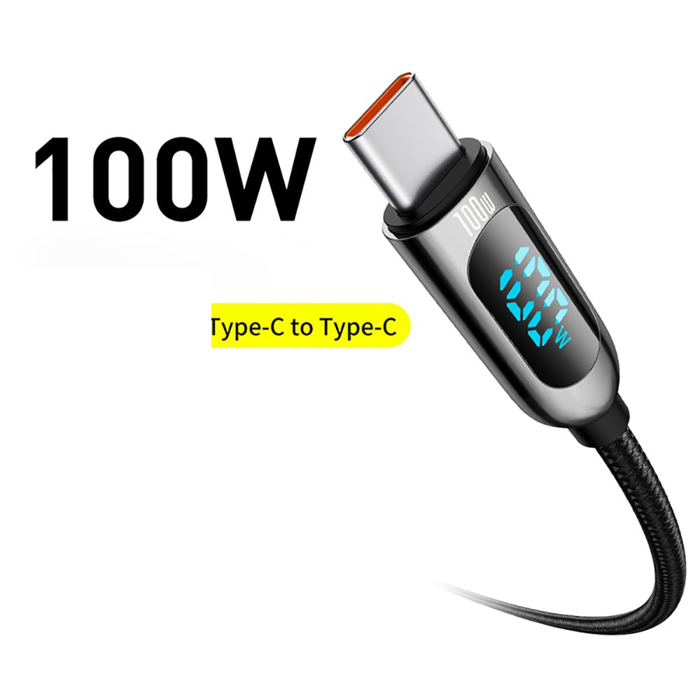 Baseus 100W Digital Display Fast Charging Cable Type-C to Type-C 2m - Black