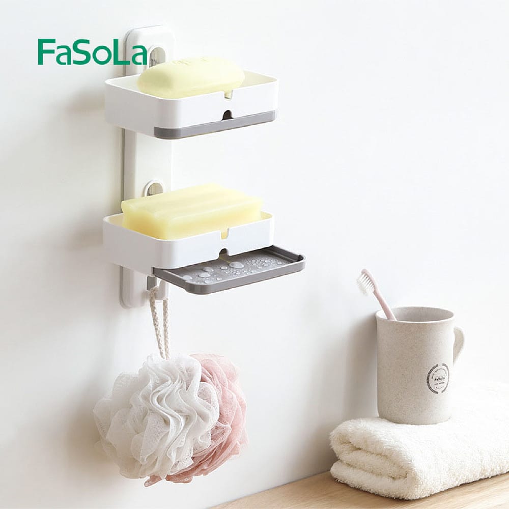 FaSoLa-Bathroom-Wall-Mounted-Double-Layer-Soap-Holder-with-Suction-Cup,-No-Drilling-Required,-Holds-up-to-5kg-1