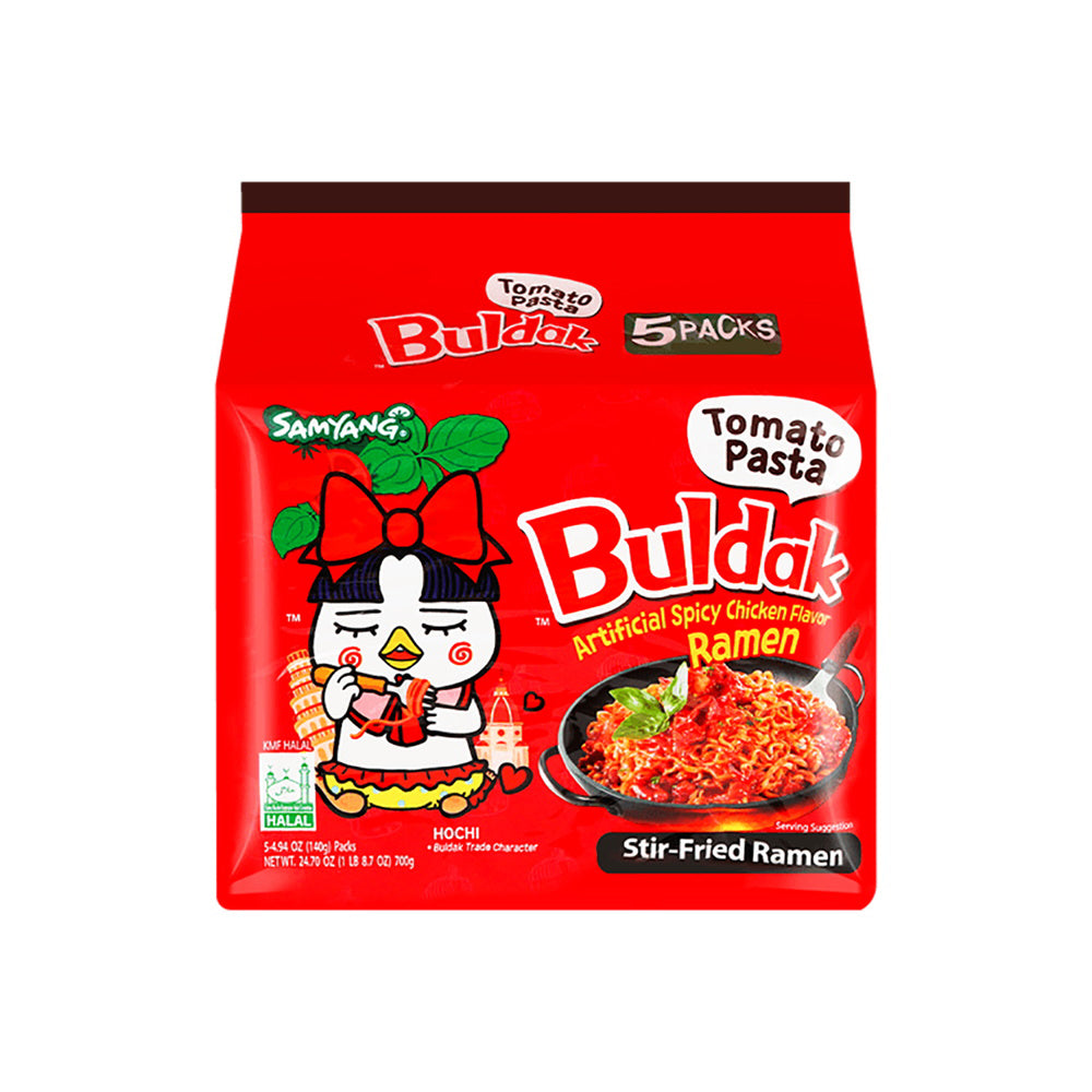Samyang-Buldak-Tomato-Pasta-Hot-Chicken-Flavor-Ramen---140g-x-5-Packs-1