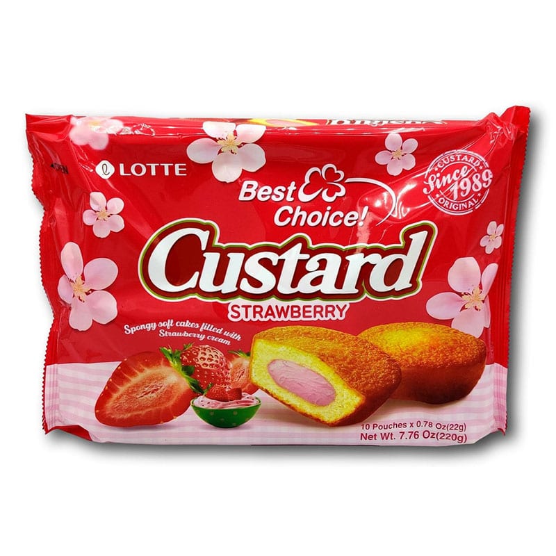 Lotte Strawberry Custard Cakes - 10 Pieces, 220g – Umall - Australia's ...