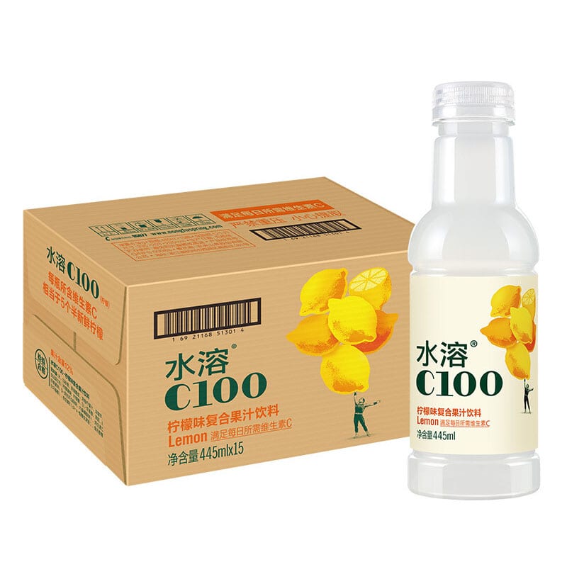 [Full-Case]-Nongfu-Spring-Water-Soluble-C100-Lemon-Flavour-445ml*15-Bottles/Case-1