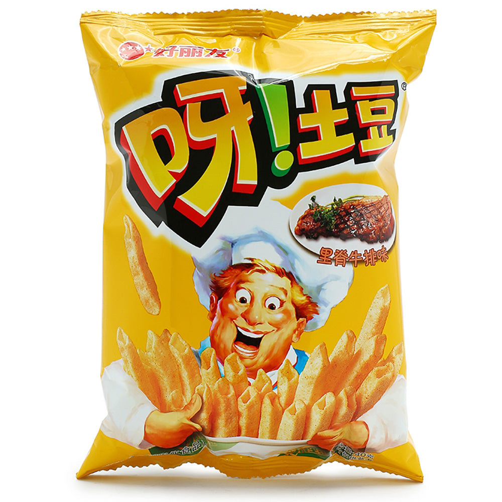 Haoliyou-Ya-Potato-Chips,-Sirloin-Steak-Flavor,-40g-1