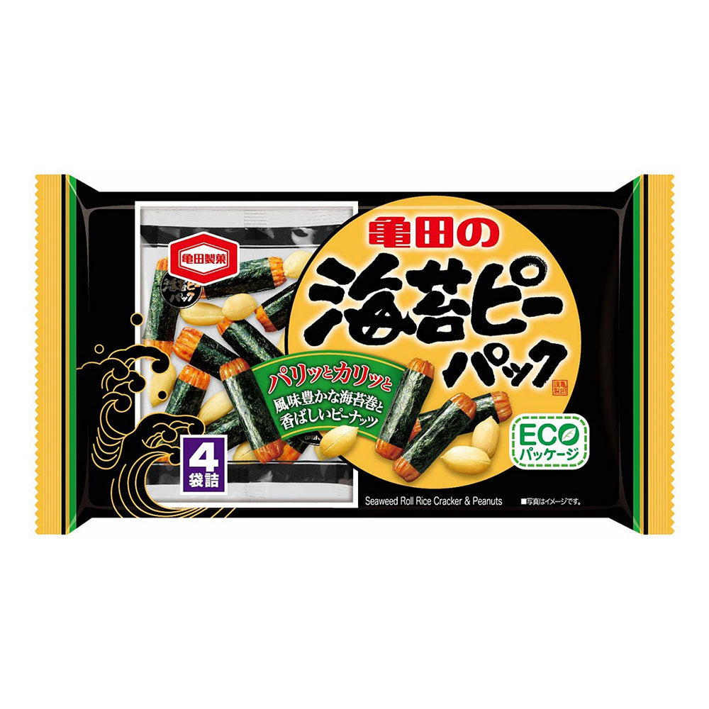 Kameda-Seika-Seaweed-Rice-Cracker-Rolls-&-Peanuts---4-Packs,-85g-1