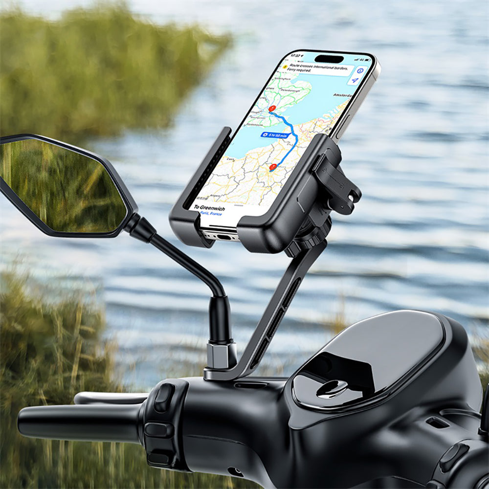 Baseus-GoTrip-Motorcycle-Phone-Mount-with-Rearview-Mirror---Starry-Black-1