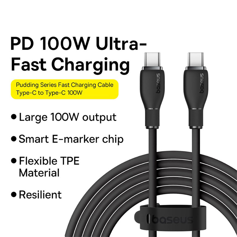 Baseus-Pudding-Series-Fast-Charging-Cable-Type-C-to-Type-C-100W-1.2m---Starry-Black-1