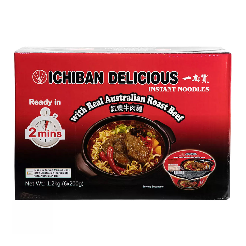 Ichiban-Delicious-Instant-Noodles-with-Real-Australian-Roast-Beef---6pcs,-200g-1