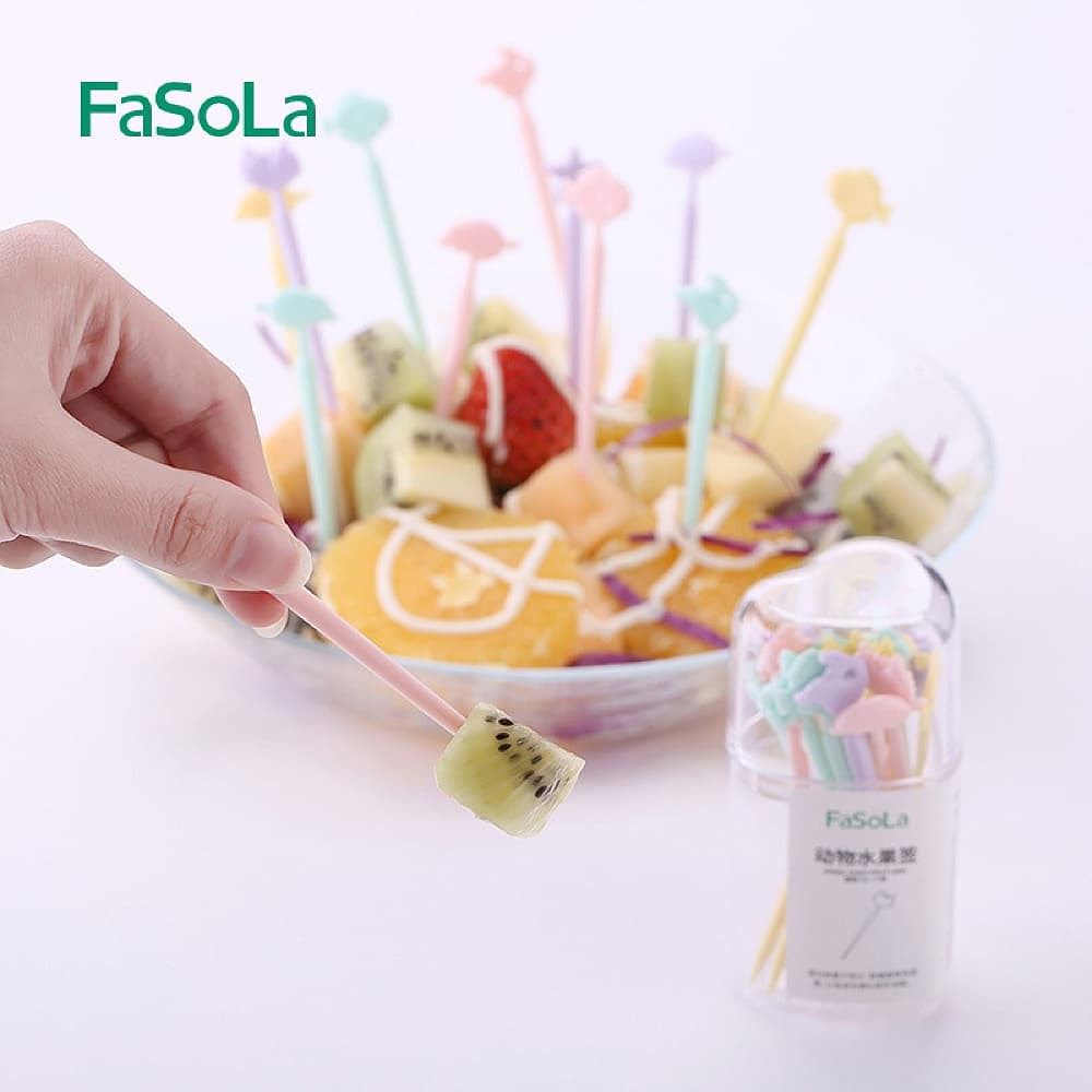 FaSoLa-Simple-and-Stylish-Animal-Fruit-Picks---Multicolor,-8.4cm-1