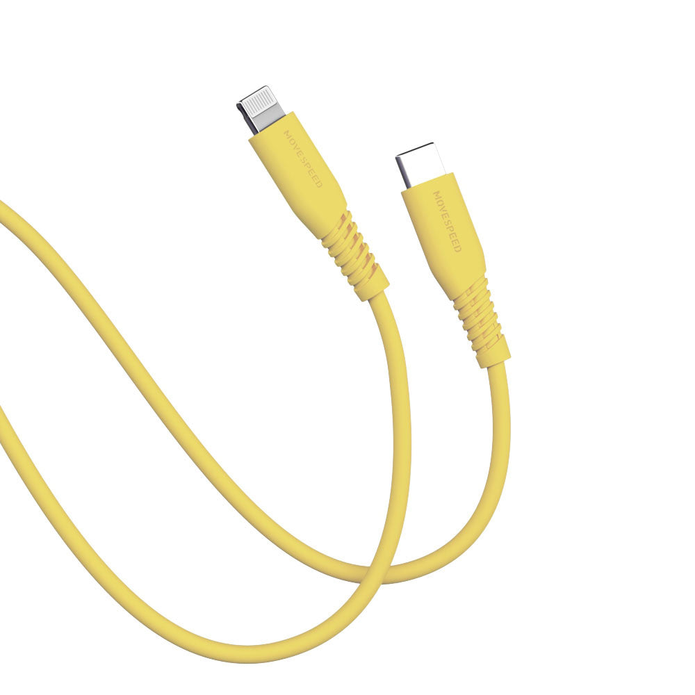 Movespeed-Type-C-to-Lightning-Silicone-Cable-1.2M---Yellow-1