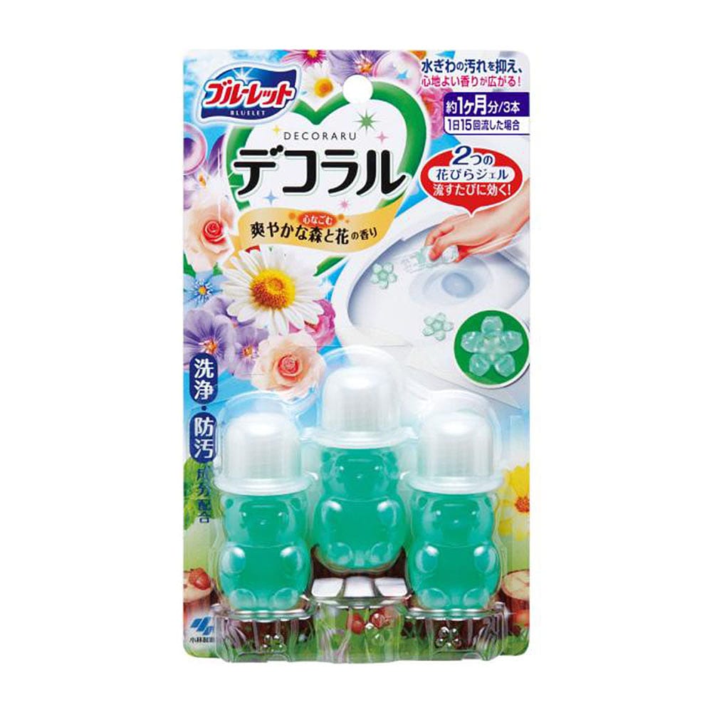 Kobayashi-Toilet-Deodorizing-Cleaning-Gel-Petals---Forest-Fresh-Scent,-7.5g-x-3-1