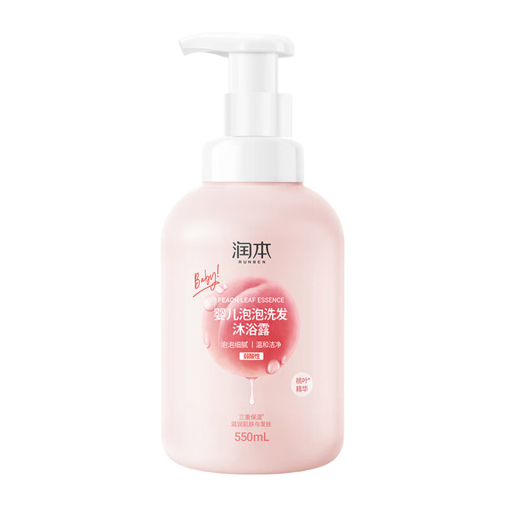 Runben-Kids-Foaming-Shampoo-&-Body-Wash-with-Peach-Leaf-Essence---550ml-1