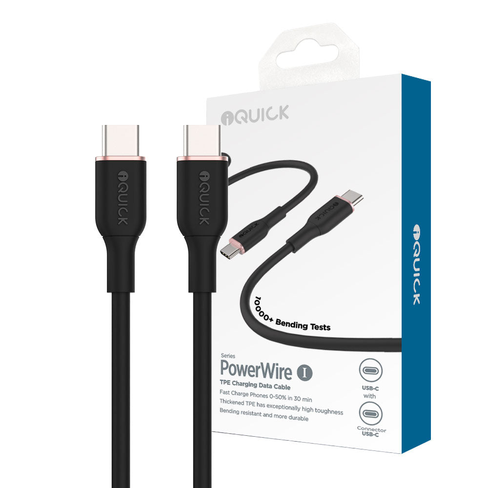 iQuick-Silicone-Charging-Data-Cable-Type-C-to-Type-C-3m---Black-1