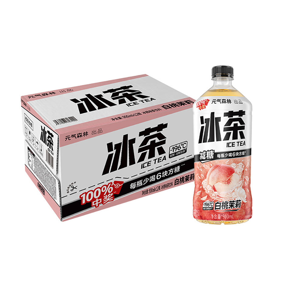 Genki-Forest-Peach-Jasmine-Ice-Tea---900ml-x-12-Bottles-1