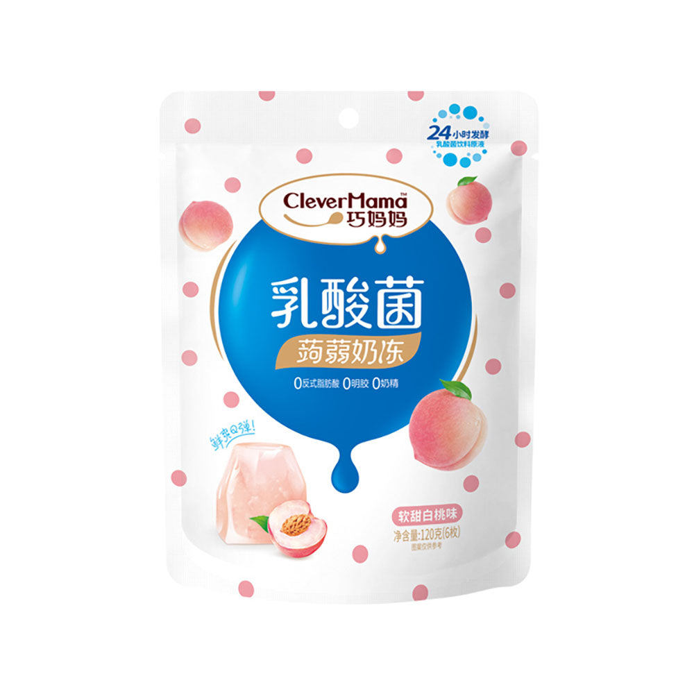 Clever-Mama-Lactobacillus-Konjac-Milk-Jelly---White-Peach-Flavor,-6-Pieces,-120g-1