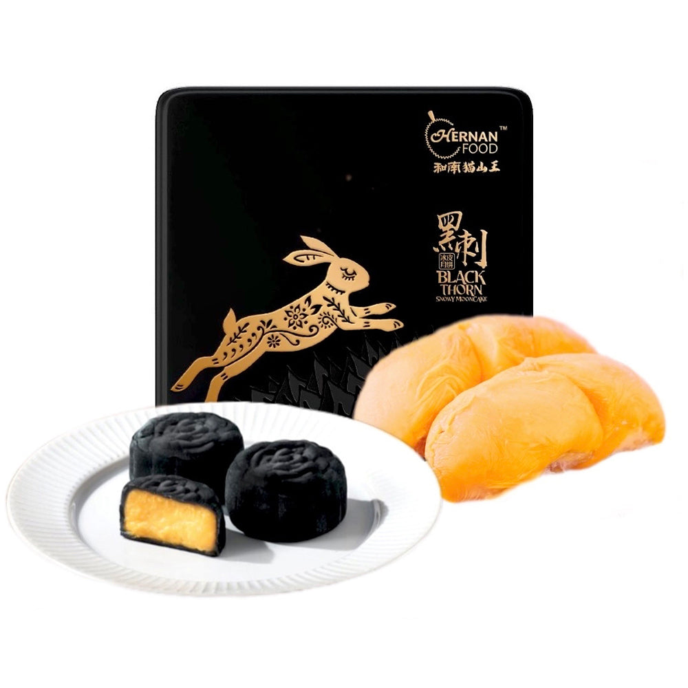 Frozen Hernan Black Thorn Durian Snow Skin Mooncake 4 Pieces 240g