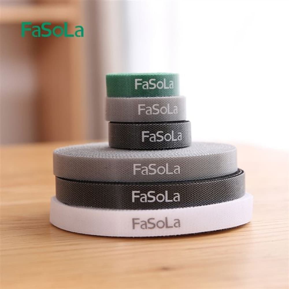 FaSoLa-Double-Sided-Hook-and-Loop-Fastening-Tape---Grey,-5-Meters-1