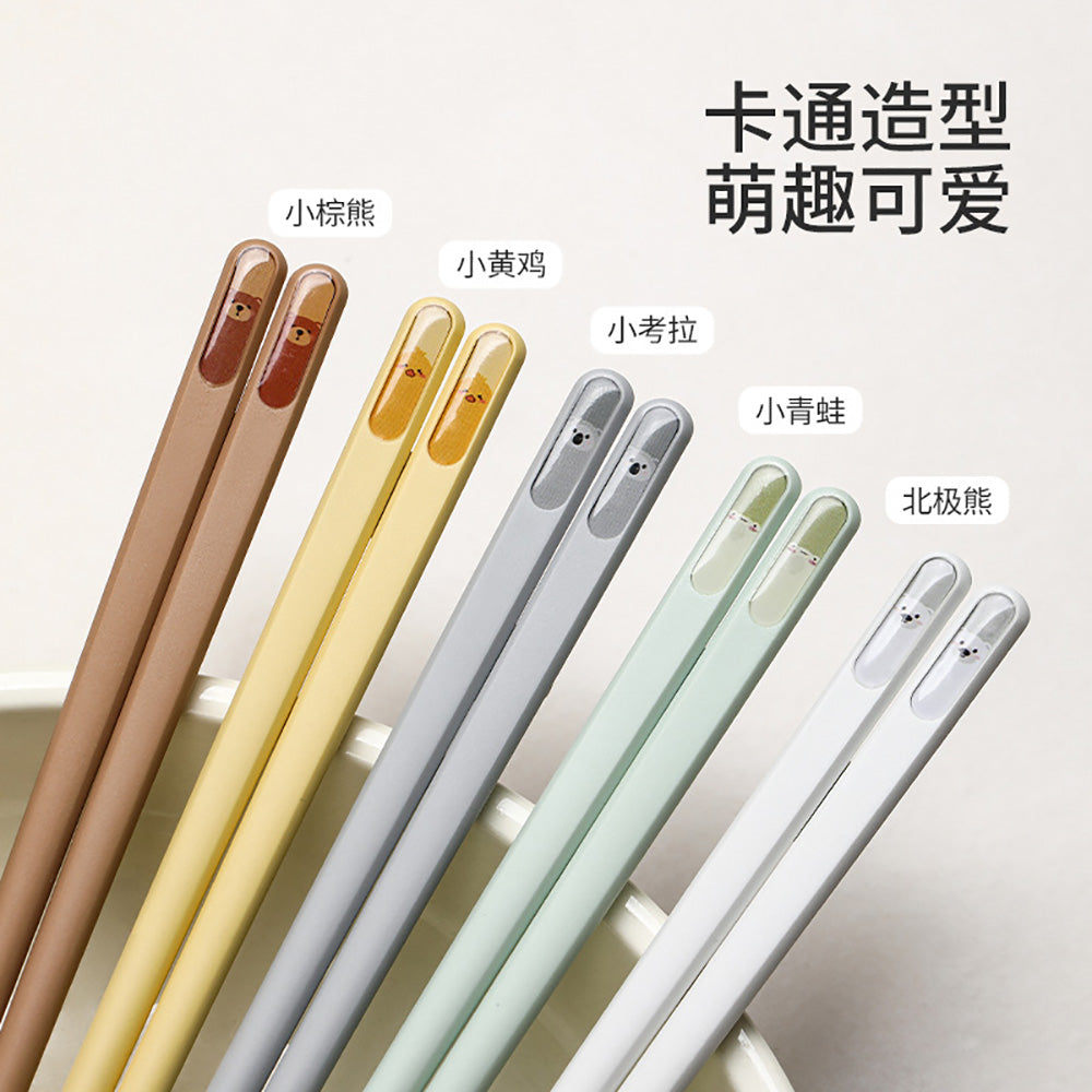 FaSoLa-Cartoon-Alloy-Chopsticks---Mixed-Colors,-Set-of-5-Pairs-1