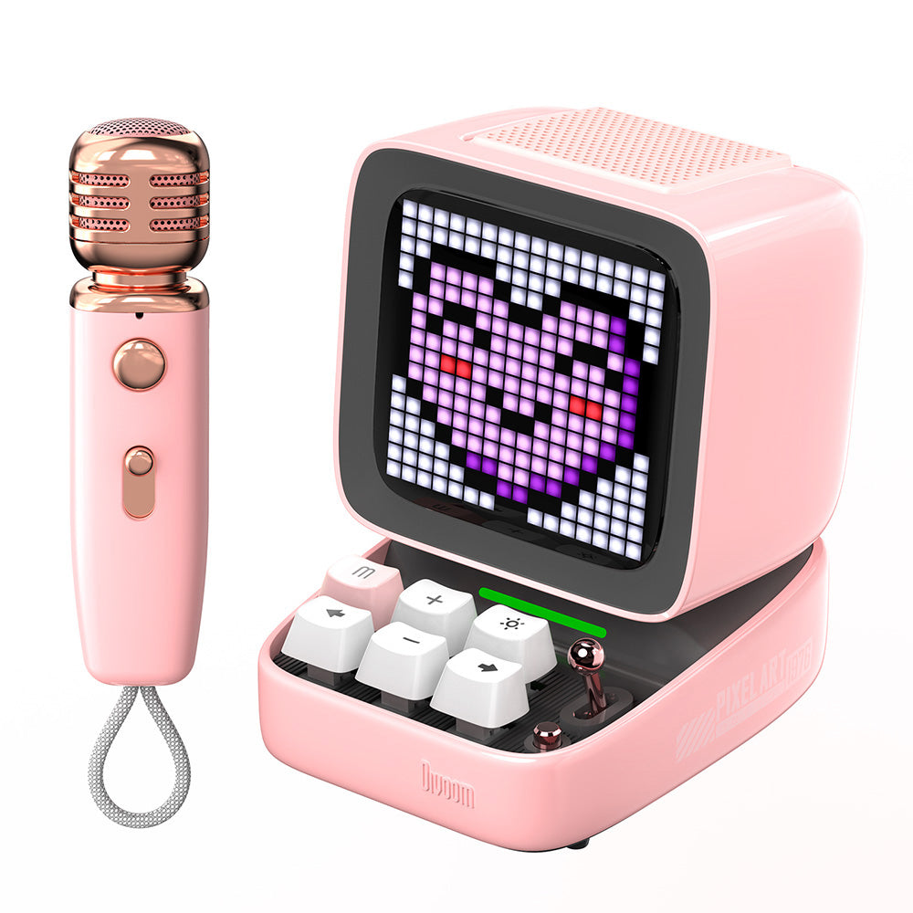 Divoom-Mini-Karaoke-Pixel-Art-Bluetooth-Speaker---Pink-1