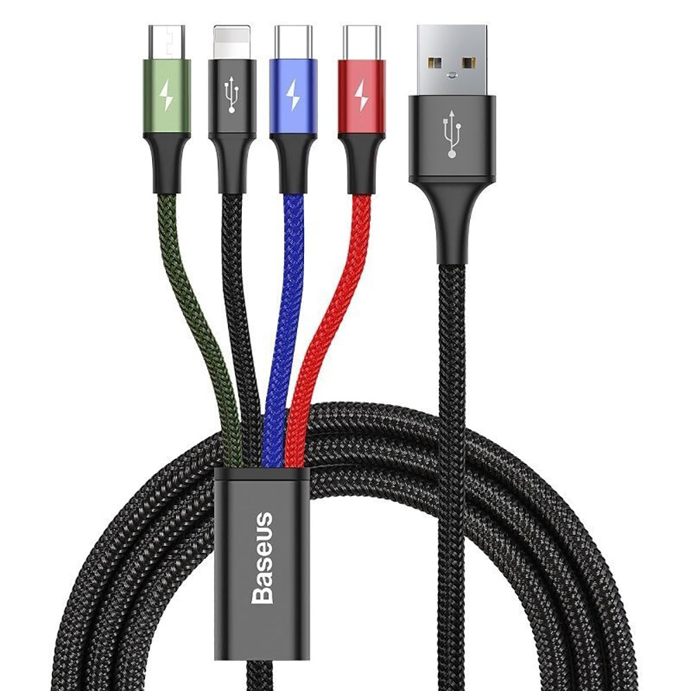 Baseus-Rapid-Series-4-in-1-Charging-Cable---Lightning,-Dual-Type-C,-Micro-USB,-3.5A,-1.2M,-Black-1