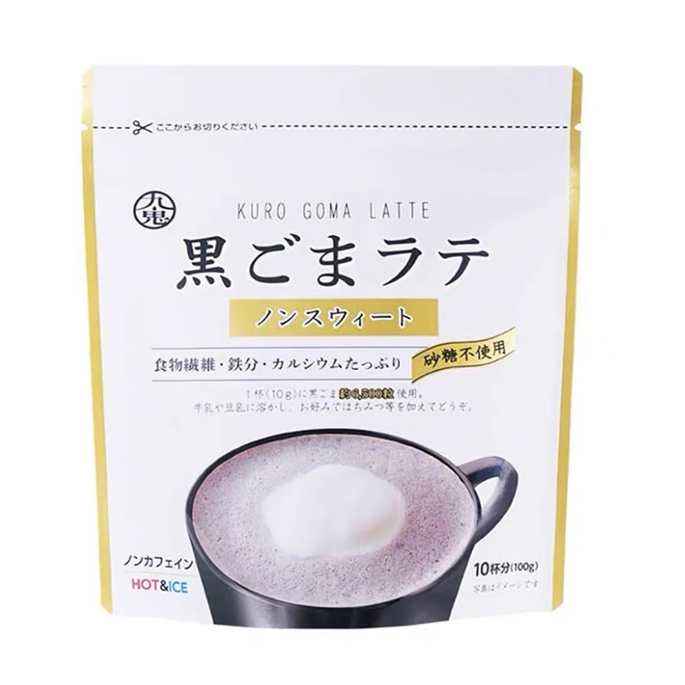 Kuki-Japanese-Black-Sesame-Latte-Coffee,-Unsweetened,-100g-1