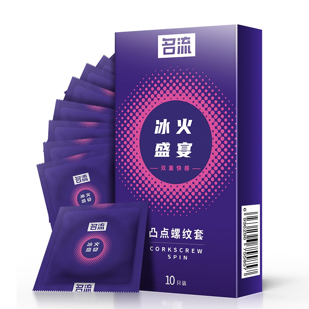 MingLiu-Ice-and-Fire-Pleasure-Condoms-with-Dotted-and-Ribbed-Texture---10-Pieces-1