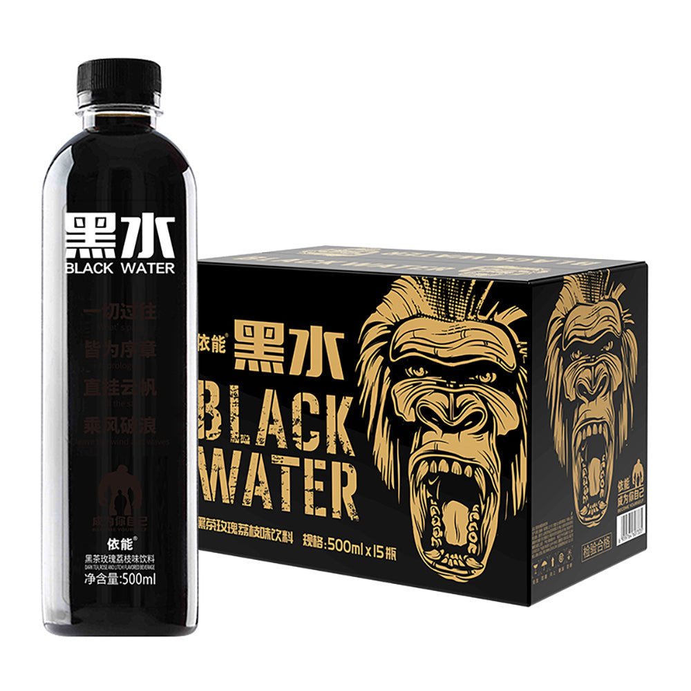 [Full-Case]-YINENG-Black-Water-Beverage-Black-Tea-Rose-Lychee-Flavor-500ml*15-1