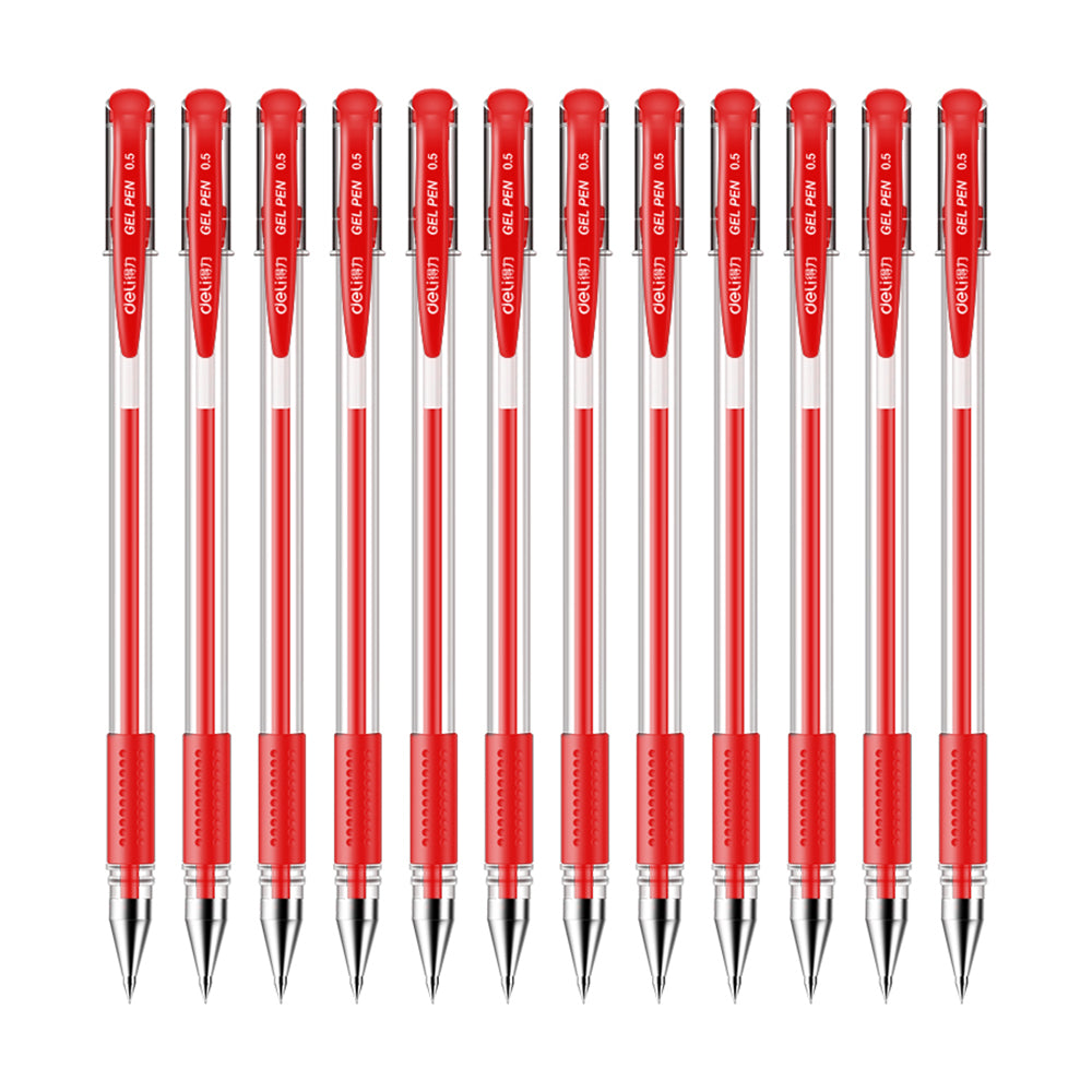 Deli-0.5mm-Bullet-Tip-Gel-Pens-Red---Box-of-12-1