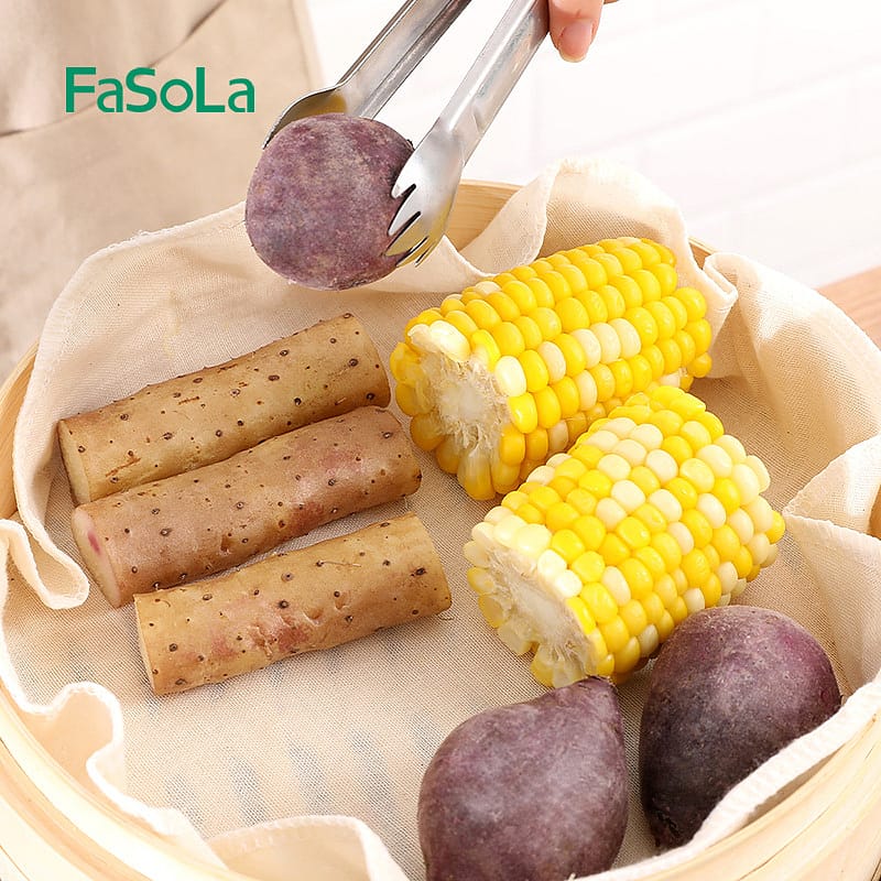 FaSoLa-Cotton-Steamer-Cloth---Beige,-28cm-Diameter,-5-Pieces-1