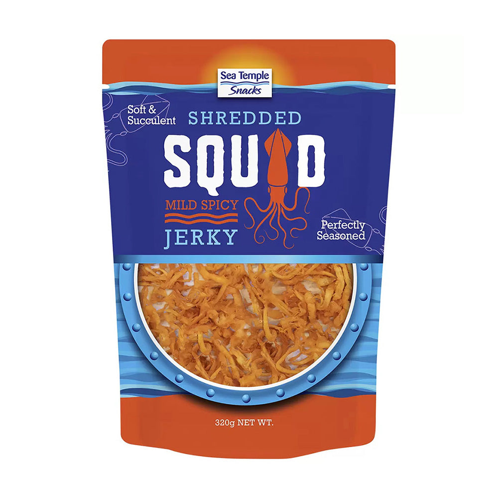 Sea-Temple-Shredded-Squid-Jerky---Mild-Spicy,-320g-1