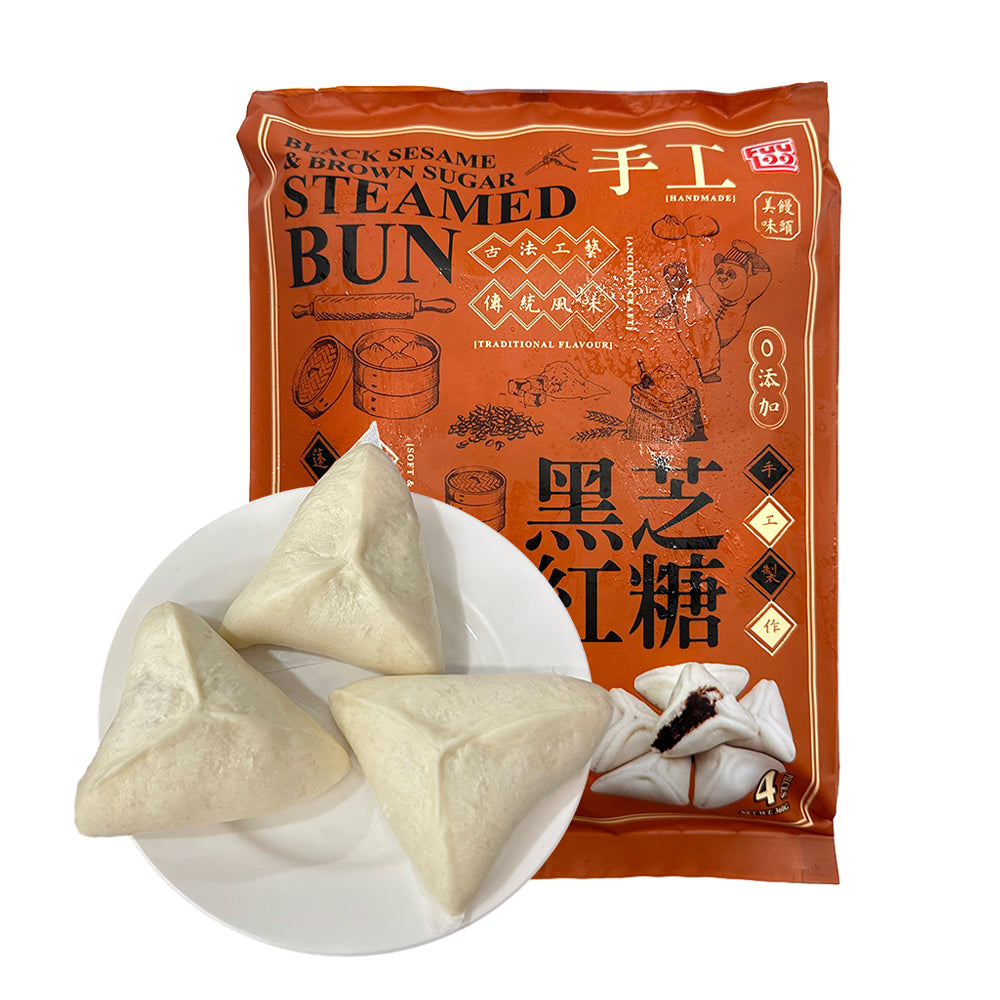 Frozen Black Sesame & Brown Sugar Steamed Buns - 4pcs, 360g-1