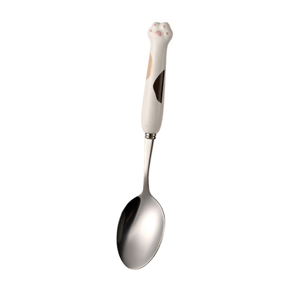 FaSoLa-Ceramic-Cat-Paw-Tableware-White-Spoon-1