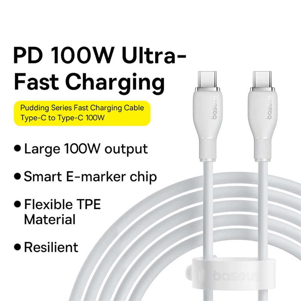 Baseus-Pudding-Series-Fast-Charging-Cable-Type-C-to-Type-C-100W-1.2m---Starlight-White-1