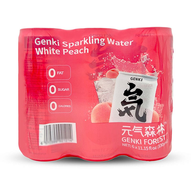 Genki-Forest-White-Peach-Sparkling-Water---330ml,-6-Pack-1