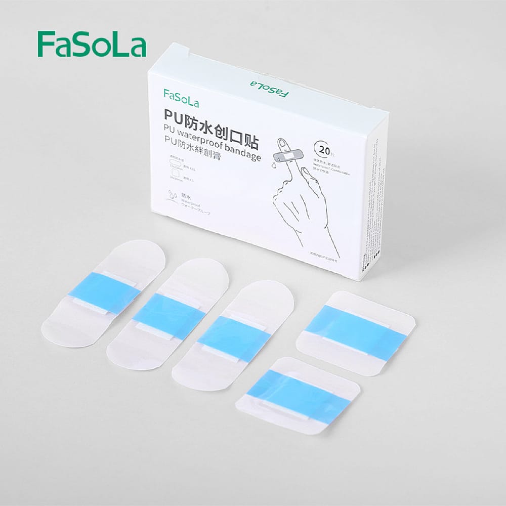 FaSoLa-PU-Waterproof-Bandages---72*25mm-(15-Pieces)-&-38*38mm-(5-Pieces)-1