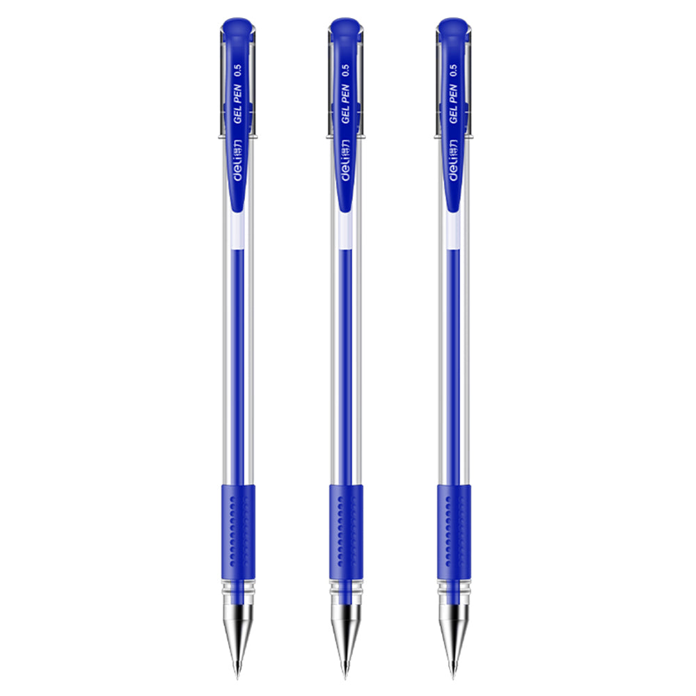 Deli-0.5mm-Bullet-Tip-Gel-Pen---Blue,-Box-of-12-1